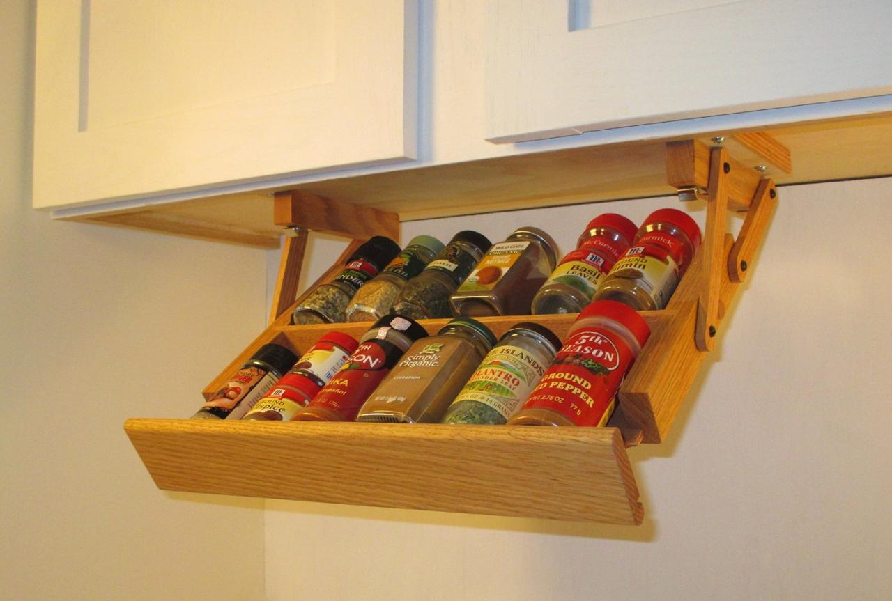 Ultimate Kitchen Storage Under Cabinet Mini Spice Rack, Kitchen Organizer, Handmade Hardwood, Quality Craftsmanship, Made In The Usa