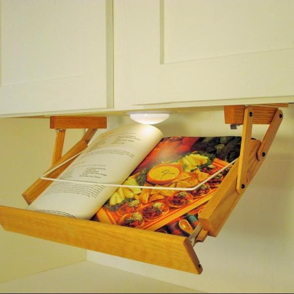 Ultimate Kitchen Storage Under Cabinet Lighted Cookbook Holder